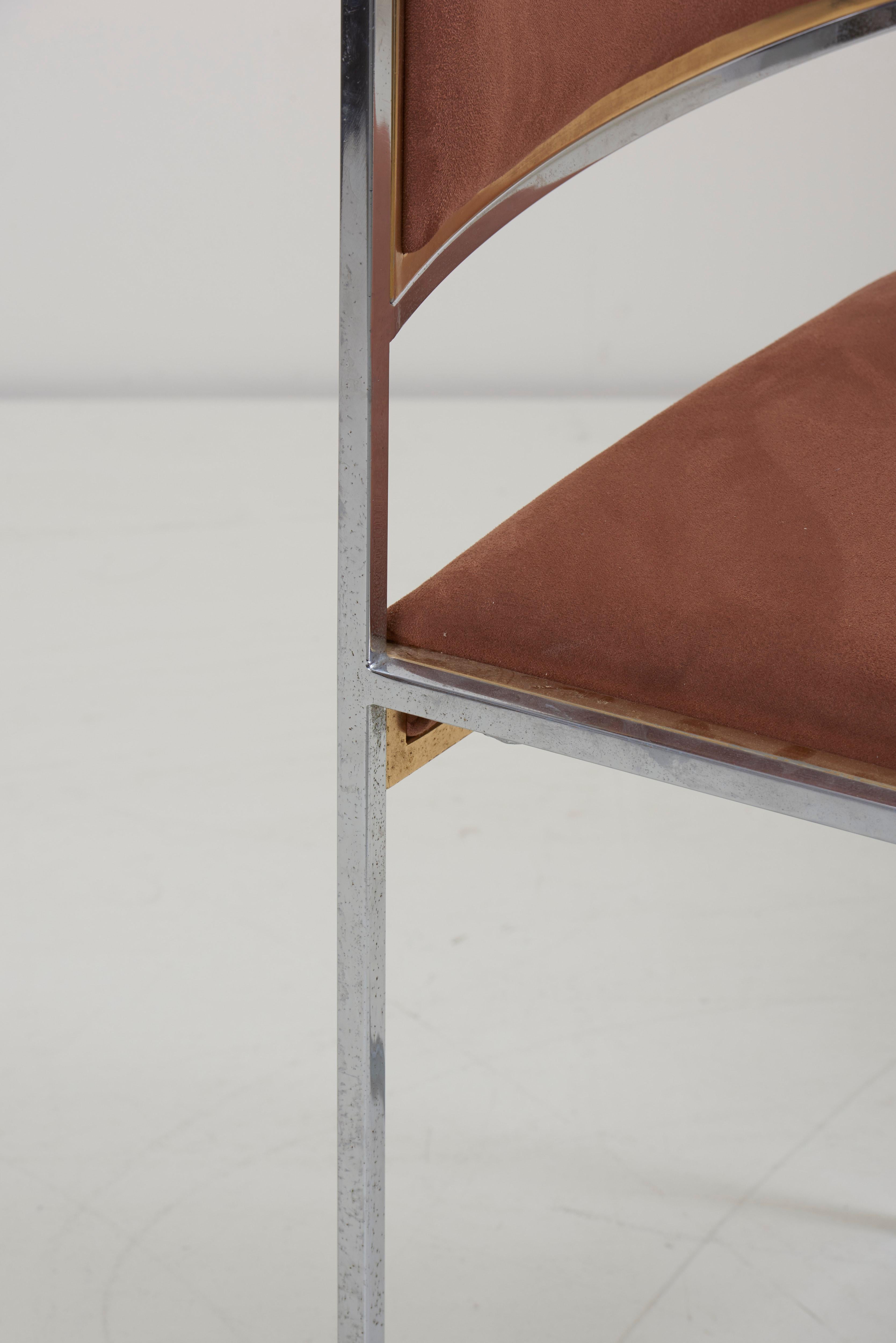 Set of 8 Dining Chairs in Brass or Gold by Willy Rizzo 5