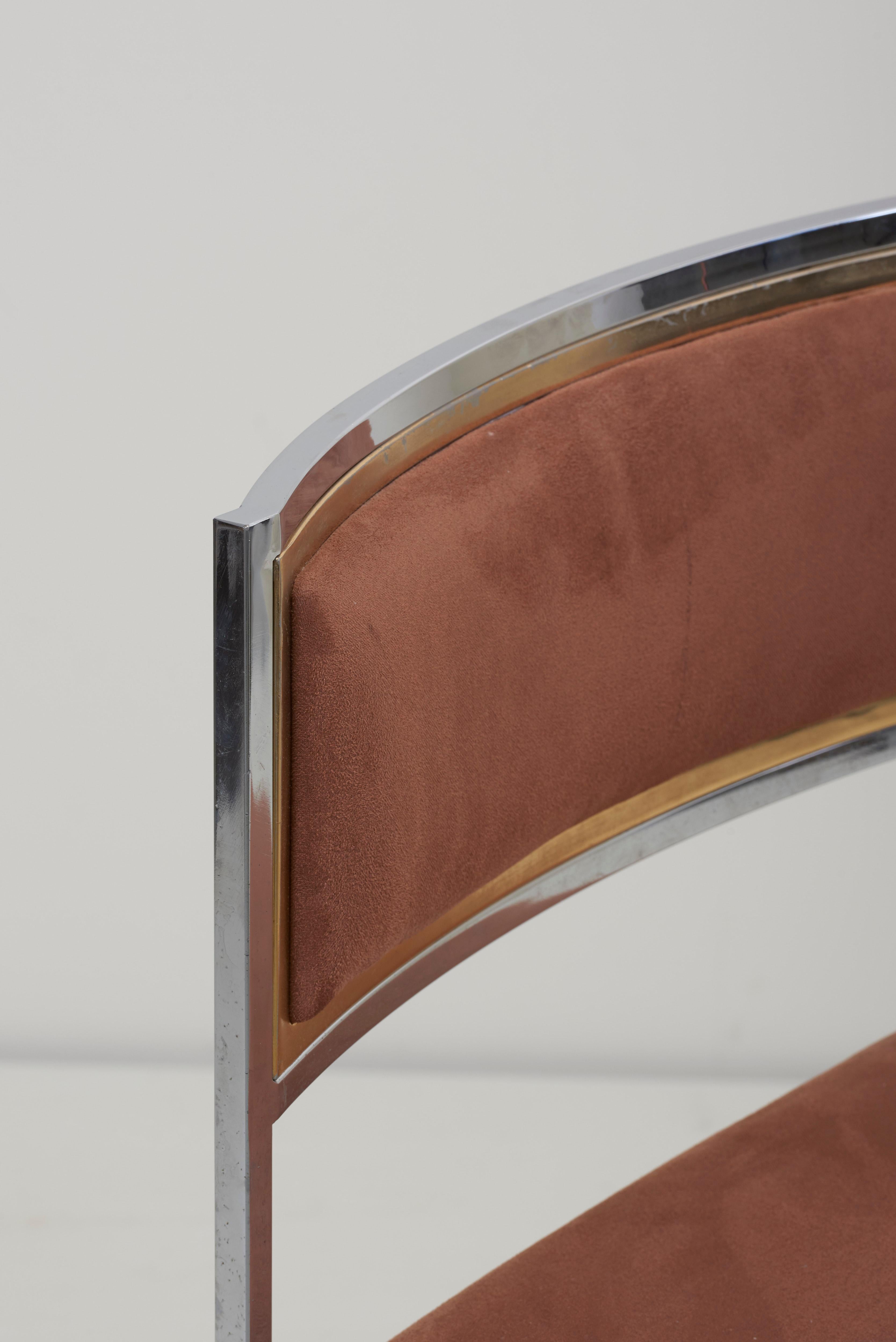 Set of 8 Dining Chairs in Brass or Gold by Willy Rizzo 6