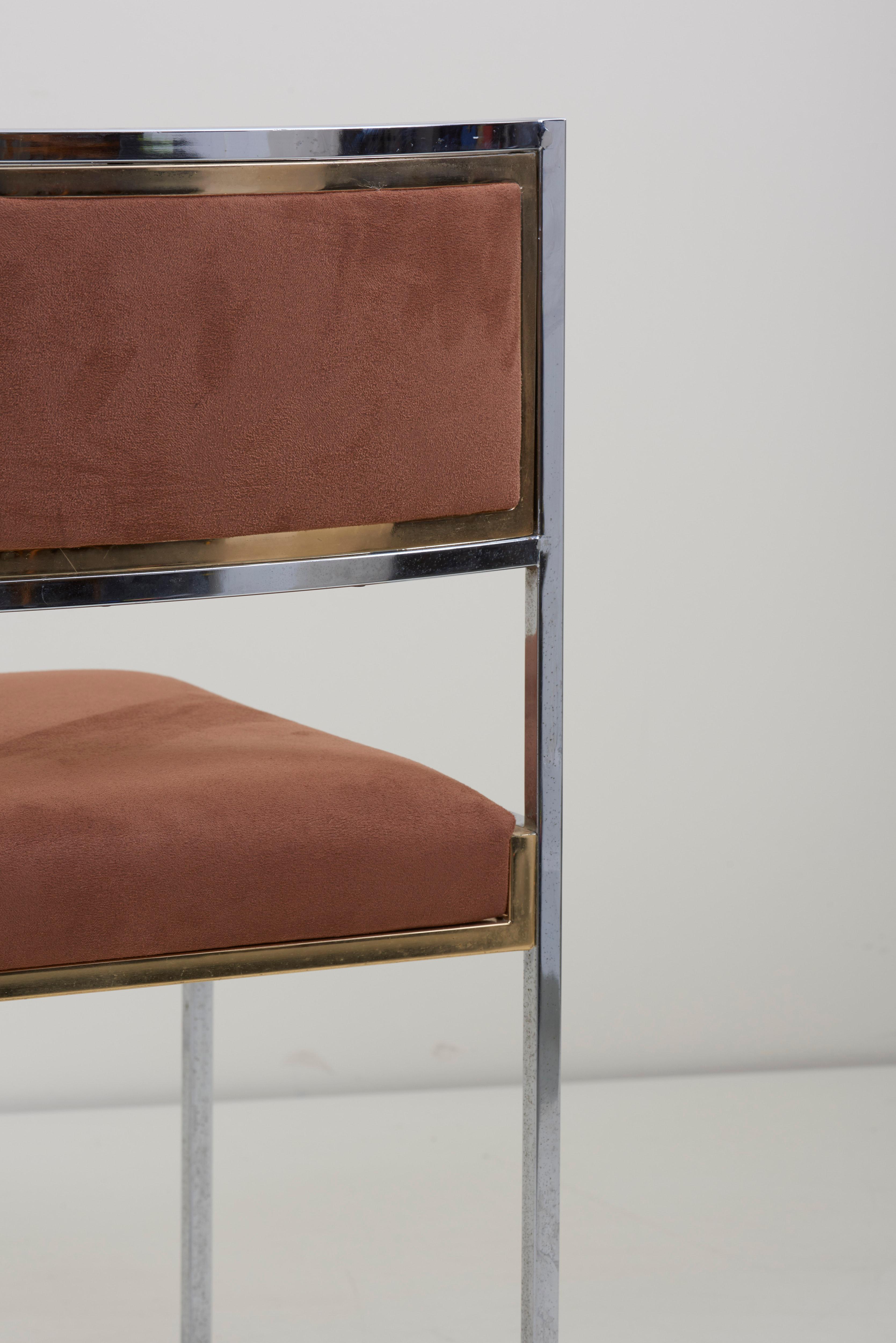 Set of 8 Dining Chairs in Brass or Gold by Willy Rizzo 7