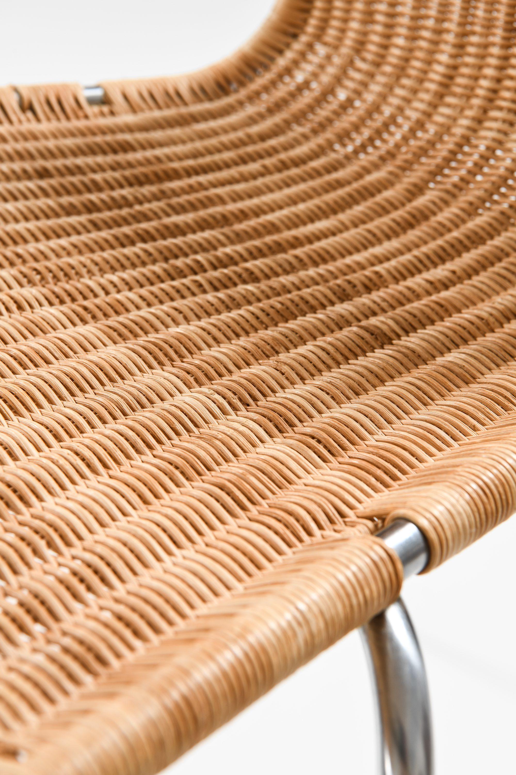Set of 8 Dining Chairs in Chromed Steel and Woven Cane by Poul Kjærholm, 1950's For Sale 6