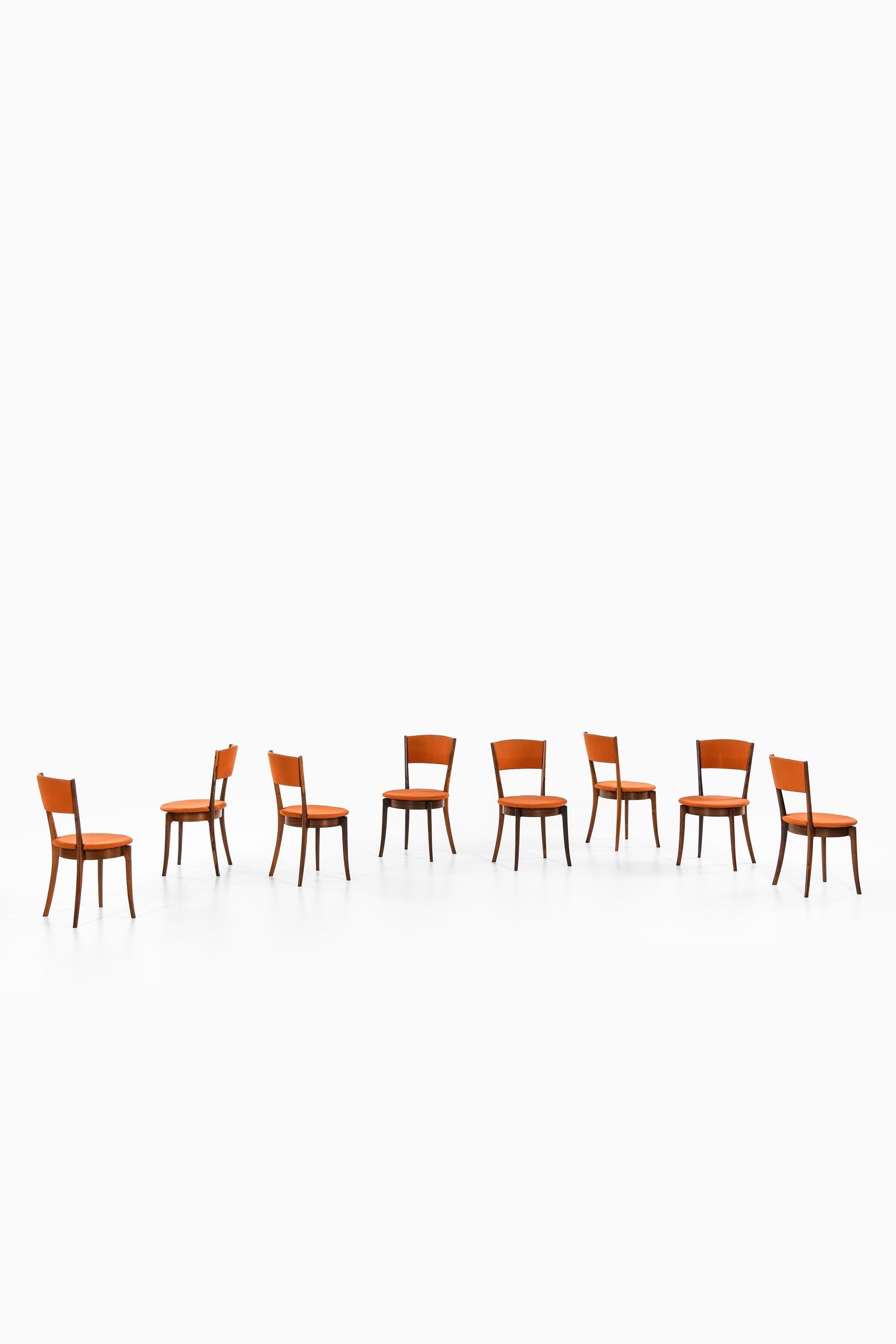 Set di 8 sedie da pranzo in legno di palissandro e tessuto originale, anni '60 in vendita 1