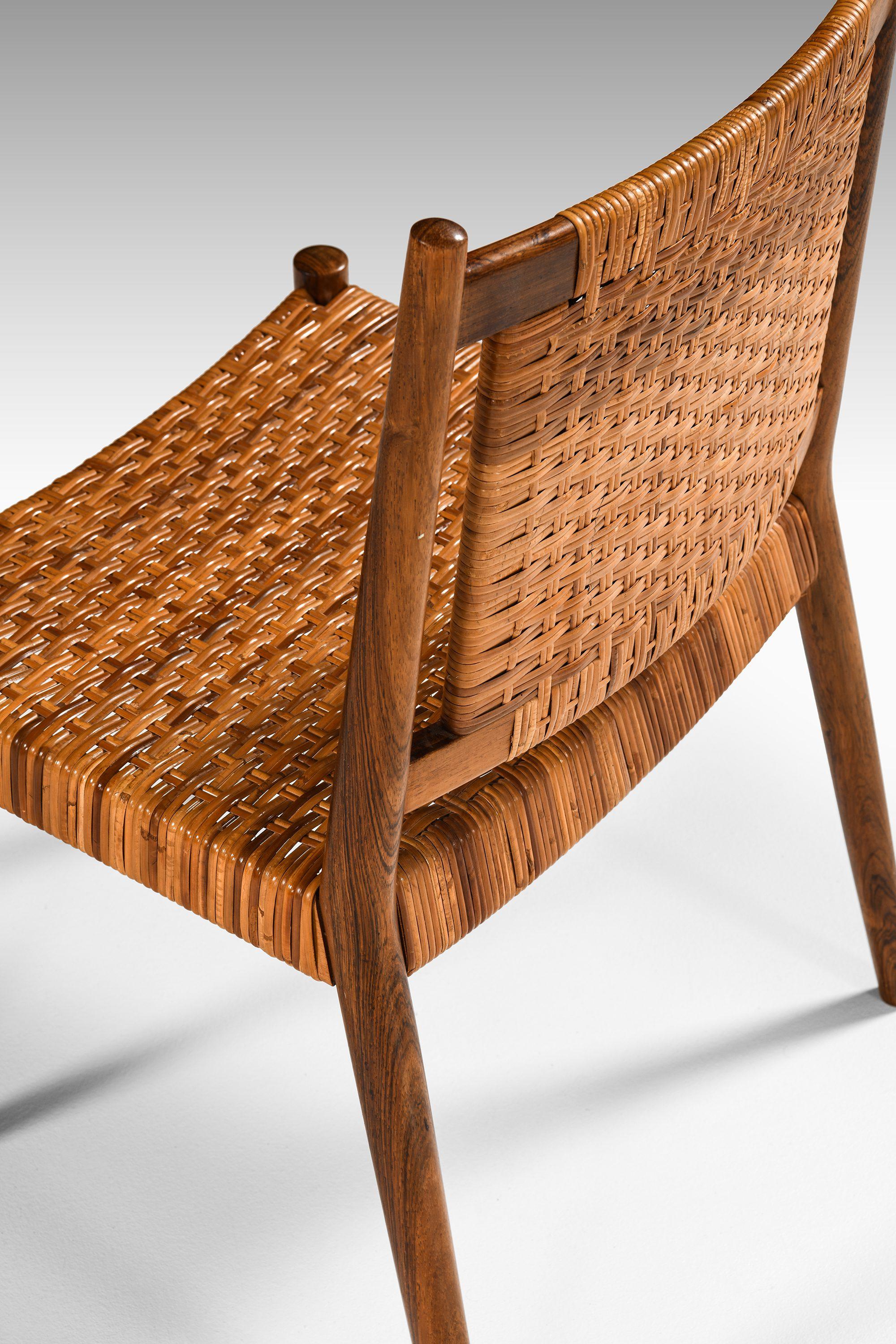 Conjunto de 8 sillas de comedor de palisandro y caña tejida de Steffan Syrach-Larsen, 1960 en venta 3