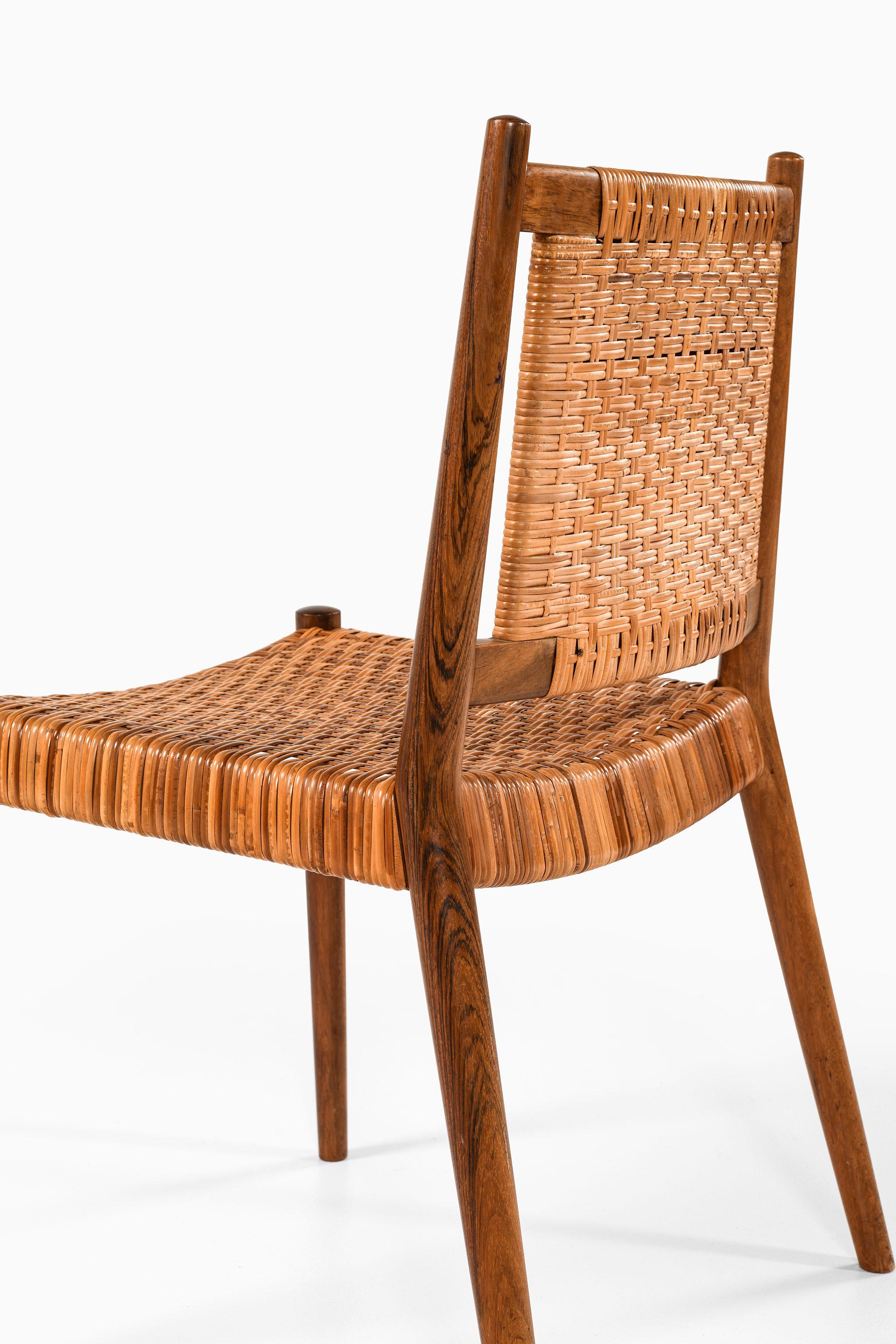 Set of 8 Dining Chairs in Rosewood and Woven Cane by Steffan Syrach-Larsen, 1960 For Sale 5