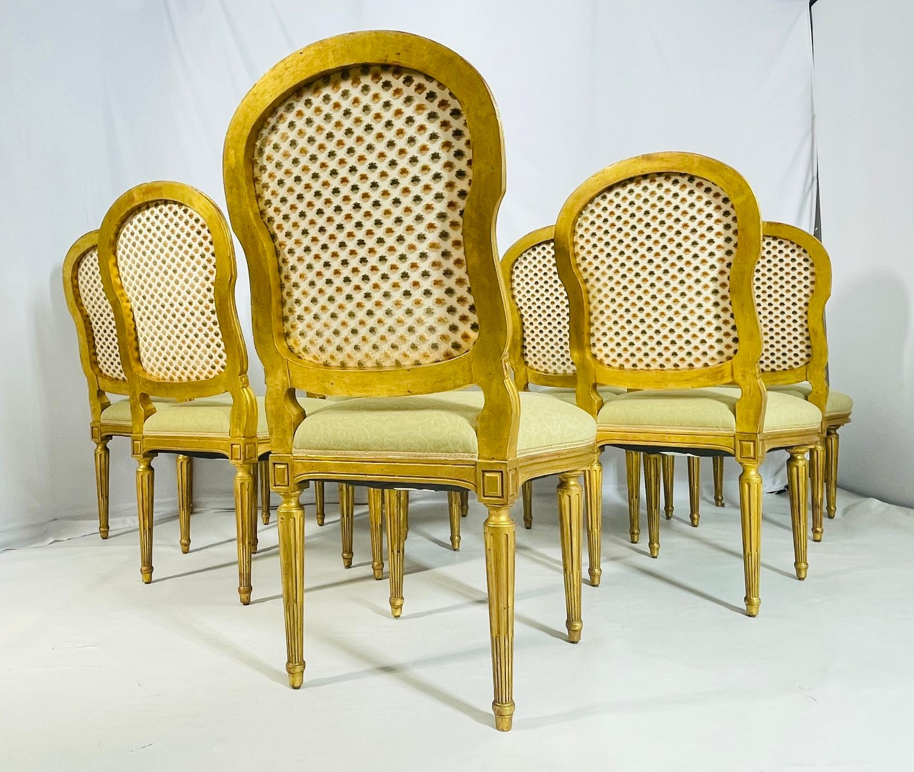 Set di 8 sedie da pranzo in stile Luigi XVI di Dennis & Leen, USA 1980 in vendita 2