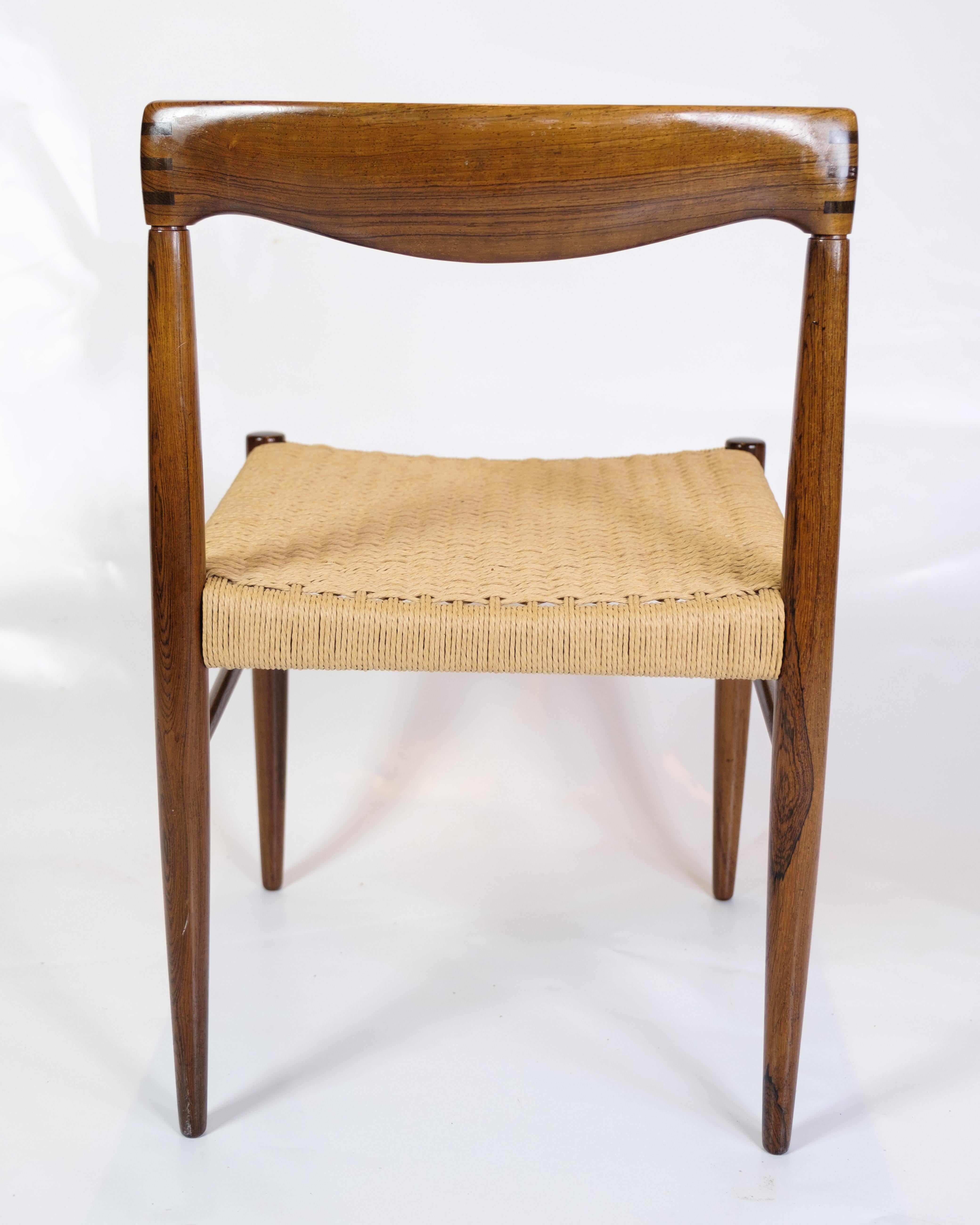 Set Of 8 Dining Chairs Made In Rosewood By Henry W. Klein From 1960s For Sale 3