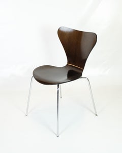 Set Of 8 Dining Chairs Model 3107 Made In Dark Oak By Arne Jacobsen From 1990s