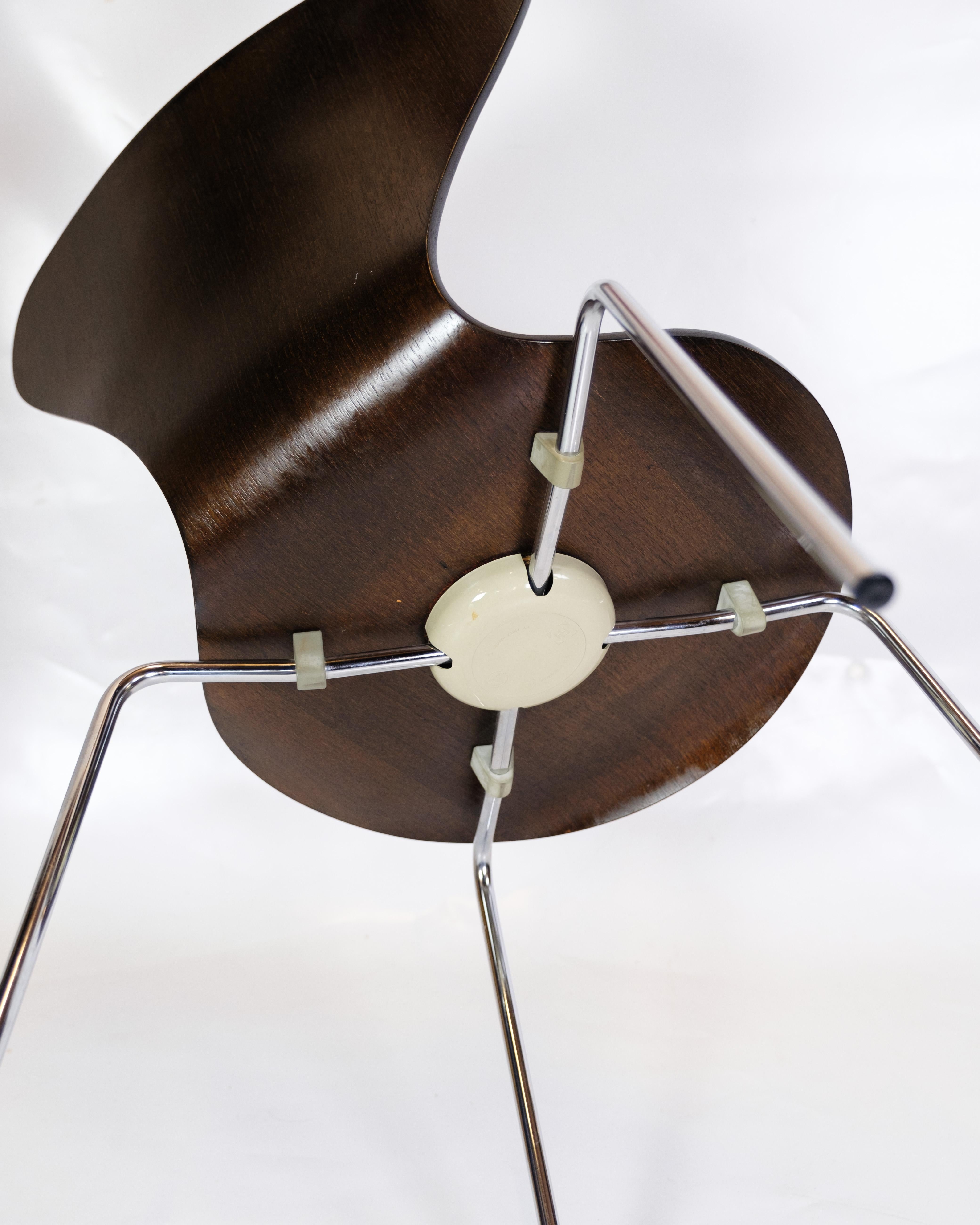 Set Of 8 Dining Chairs Model 3107 Made In Dark Oak By Arne Jacobsen From 1990s In Good Condition In Lejre, DK