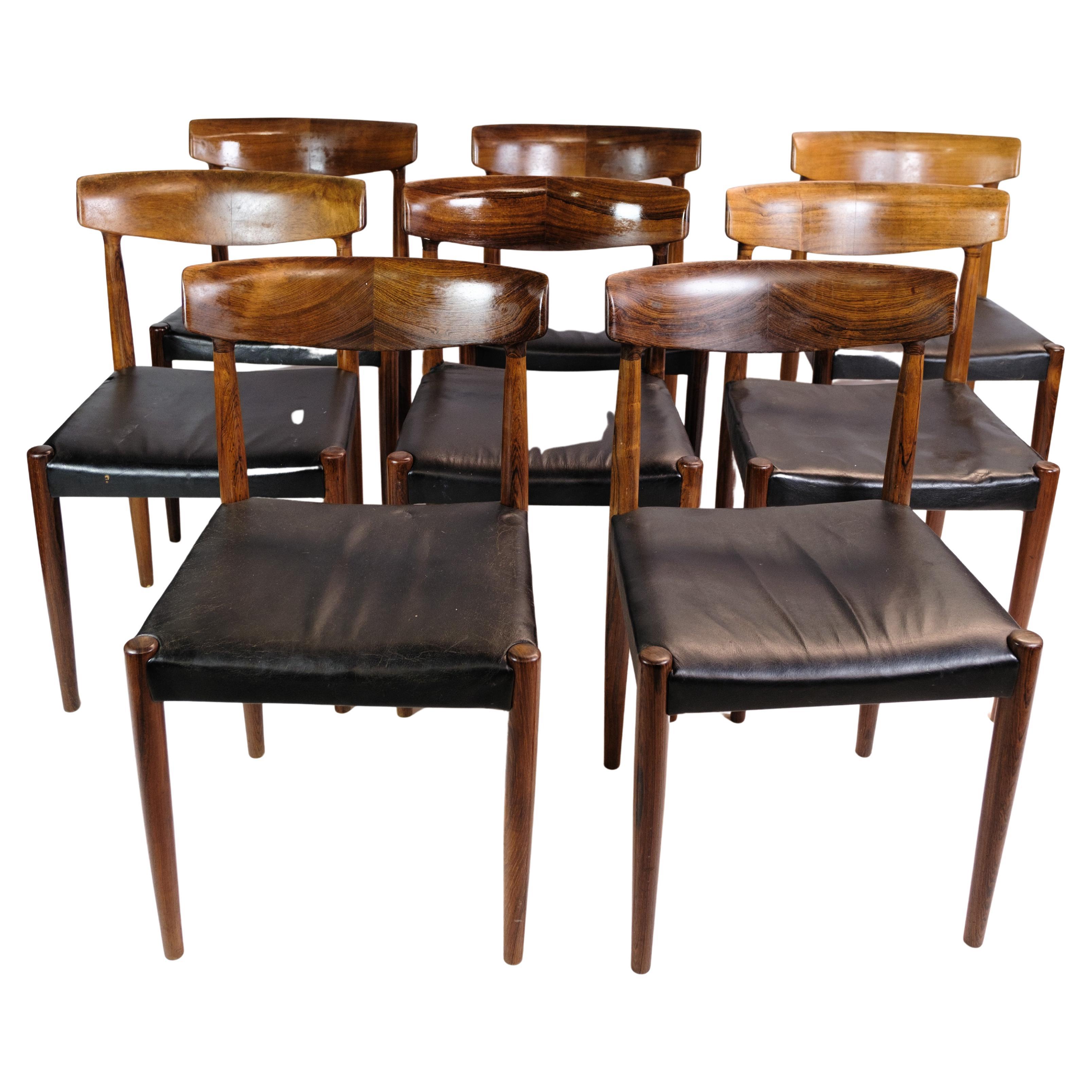 Set of 8 Dining Chairs, Model 343, Knud Færch, Slagelse Furniture Factory, 1960