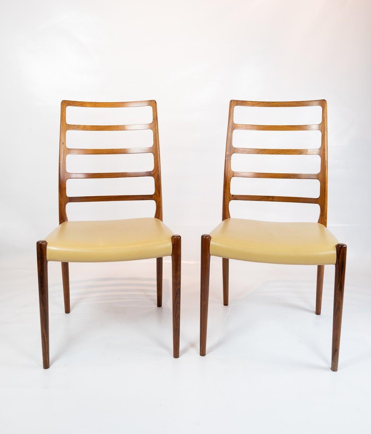 Danish Set of 8 Dining Chairs, Model 82, Designed by N.O. Møller from the 1960s