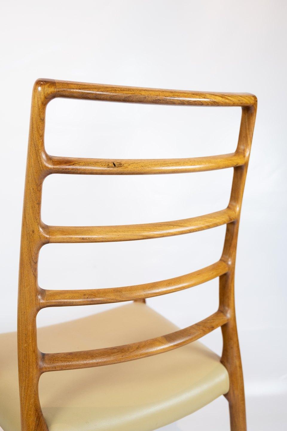 Set of 8 Dining Chairs, Model 82, Designed by N.O. Møller from the 1960s 1