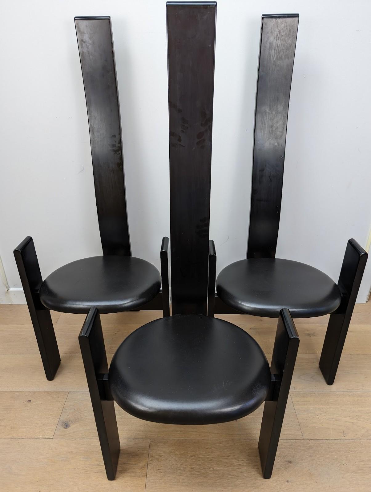 Post-Modern Set of 4 Dining Chairs Model 'Golem' Designed by Vico Magistretti for Poggi