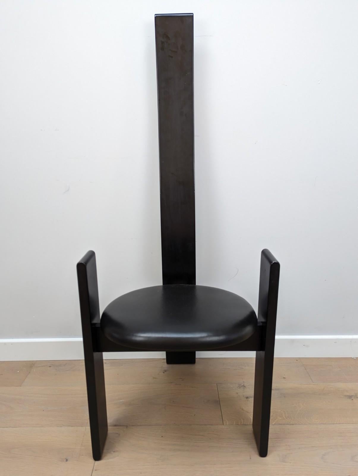 Italian Set of 4 Dining Chairs Model 'Golem' Designed by Vico Magistretti for Poggi