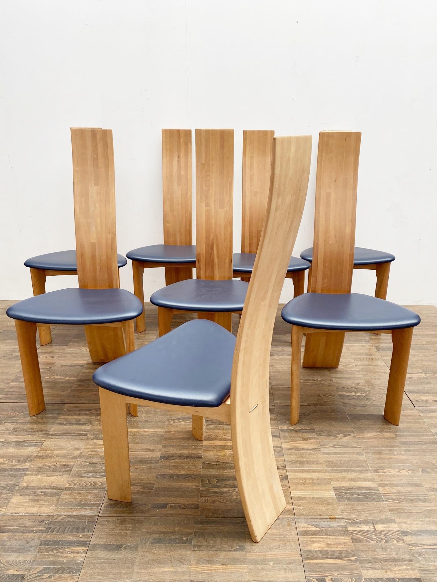 Set of 8 Dining Chairs Model ''Iris'' by Van Den Berghe Pauvers, Belgium, 1960s In Good Condition In Brussels, BE