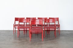 Set of 8 Dining Red Chairs '110' by Ico Parisi for Cassina, Mid-Century Modern