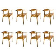 Set of 8 Dining "Yoke" Chairs by Hans Wegner, c. 1960, CH-34 Carl Hansen & Søn