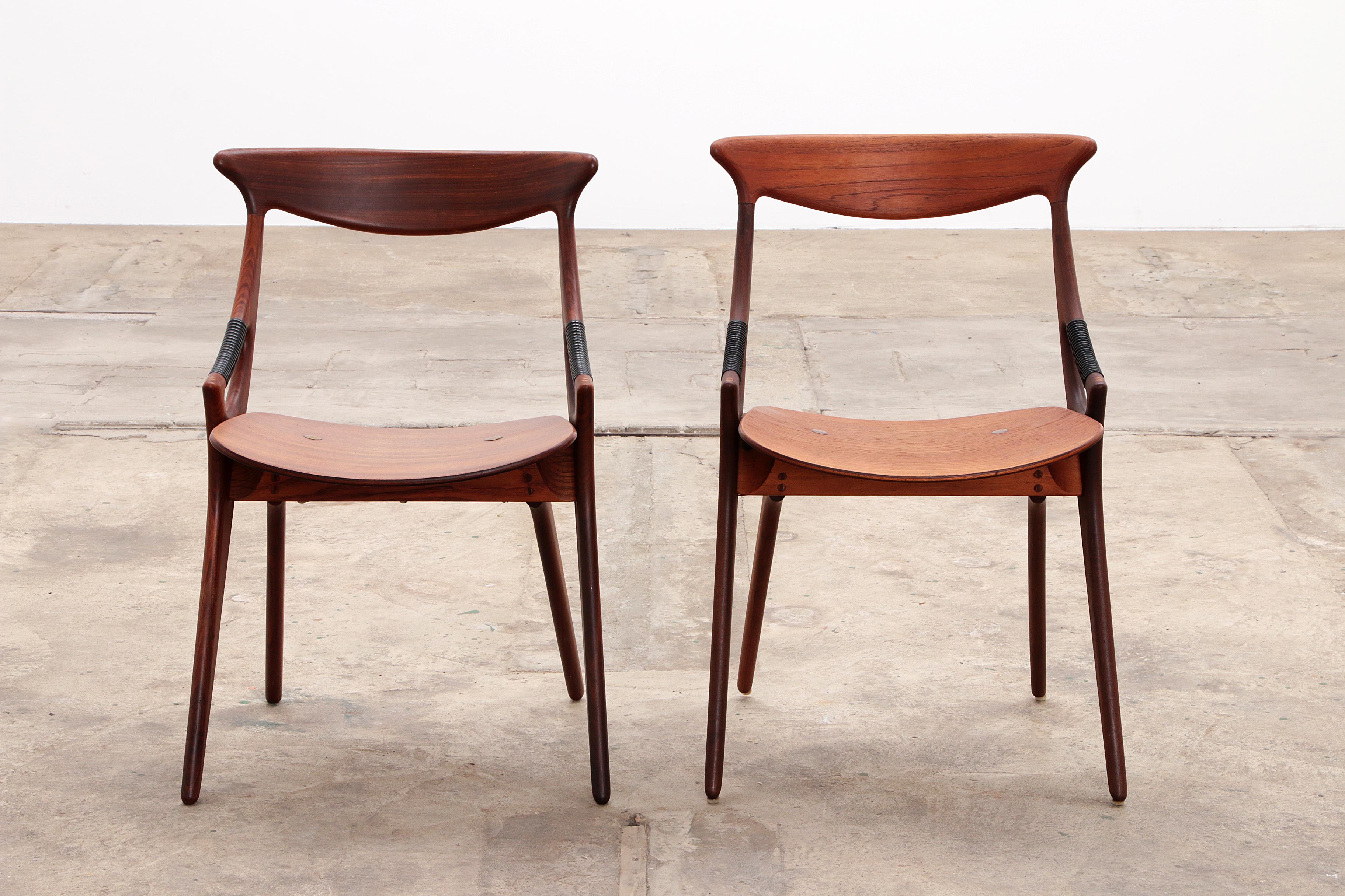 Set of 8 dinning chairs model 71, Arne Hovmand Olsen for Mogens Kold, 1960s 1