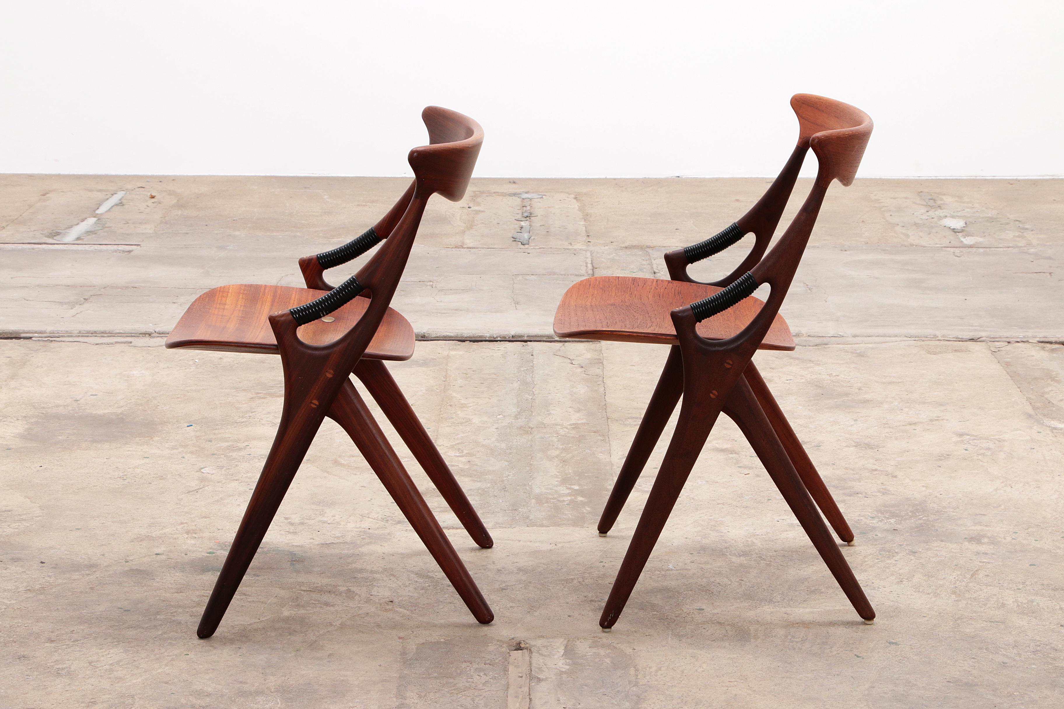 Set of 8 dinning chairs model 71, Arne Hovmand Olsen for Mogens Kold, 1960s 2