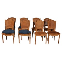 Conjunto De 8 Sillas De Roble De Época Directoire