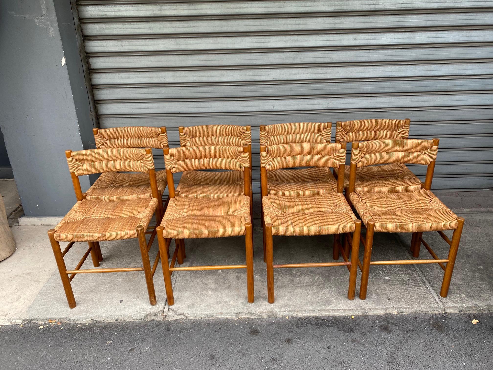 Set of 8 Dordogne chairs by Charlotte Perriand, France, 1960s For Sale 6