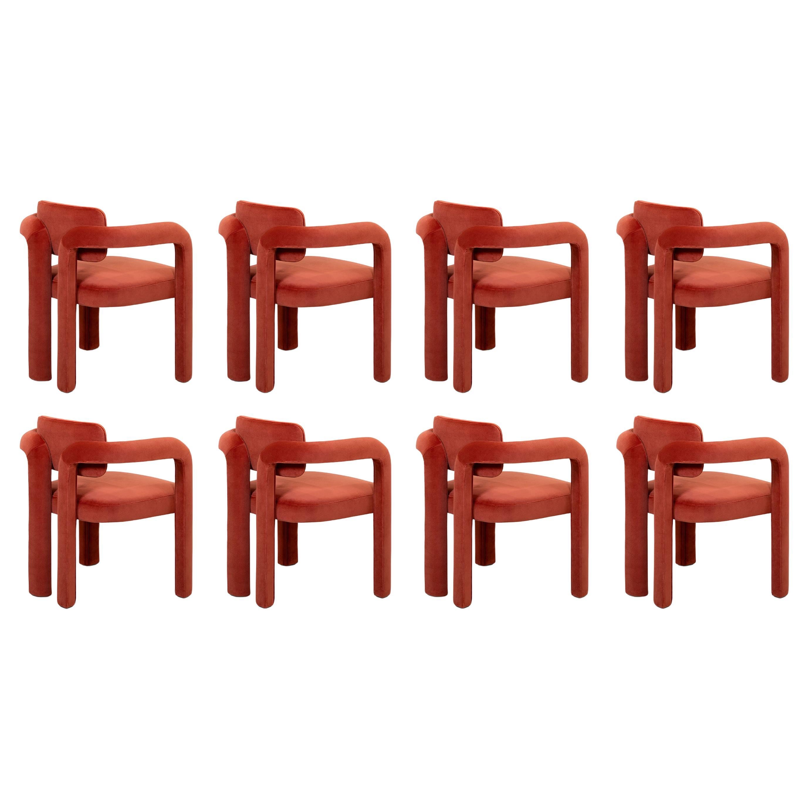 Juego de 8 Sillas de Comedor Doble Arco, Terciopelo, InsidherLand by Joana Santos Barbosa
