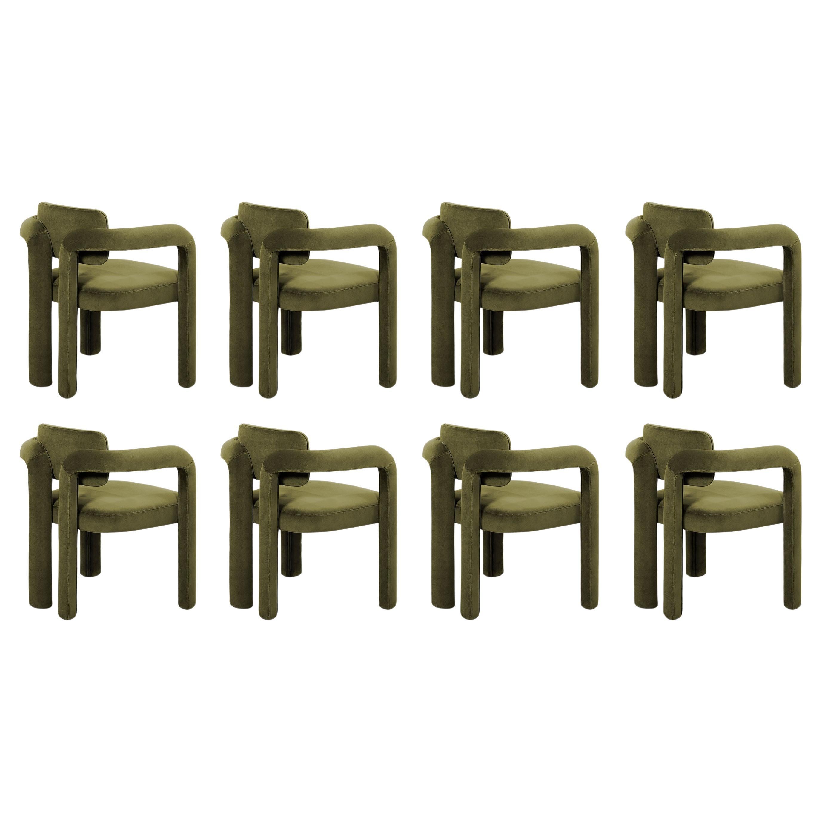 Juego de 8 Sillas de Comedor Doble Arco, Terciopelo, InsidherLand by Joana Santos Barbosa