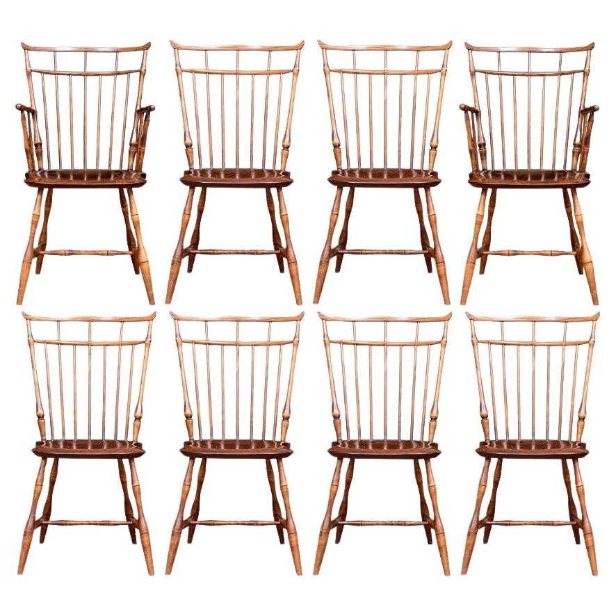 Set Of 8 D.R. Dimes Bird Cage Windsor Chairs  For Sale