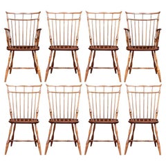 Set Of 8 D.R. Dimes Bird Cage Windsor Chairs 