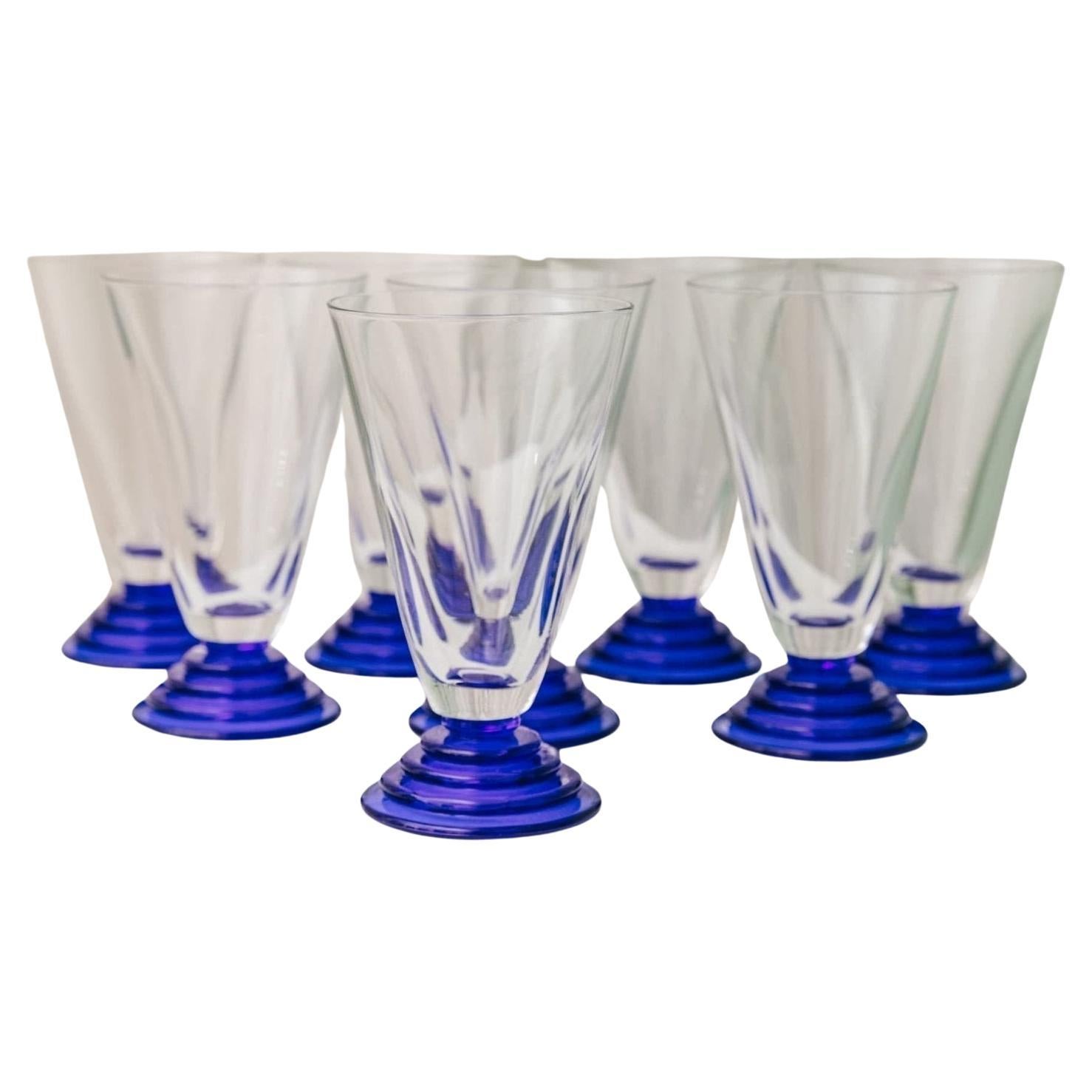 Set of 8 Drinking Glasses, 1980s