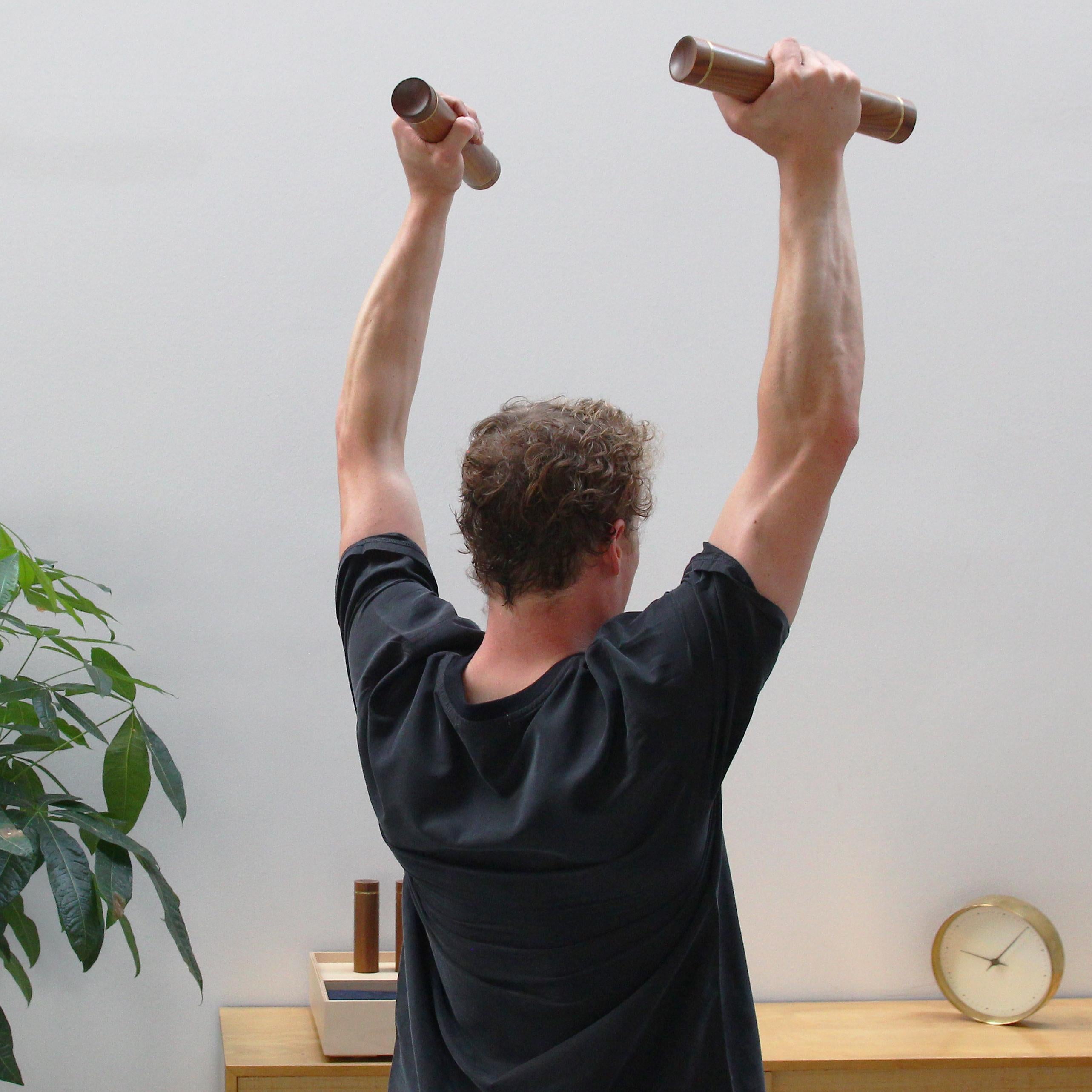 Set of 8 Dumbbells in Walnut by Kenko Studio, Germany 3