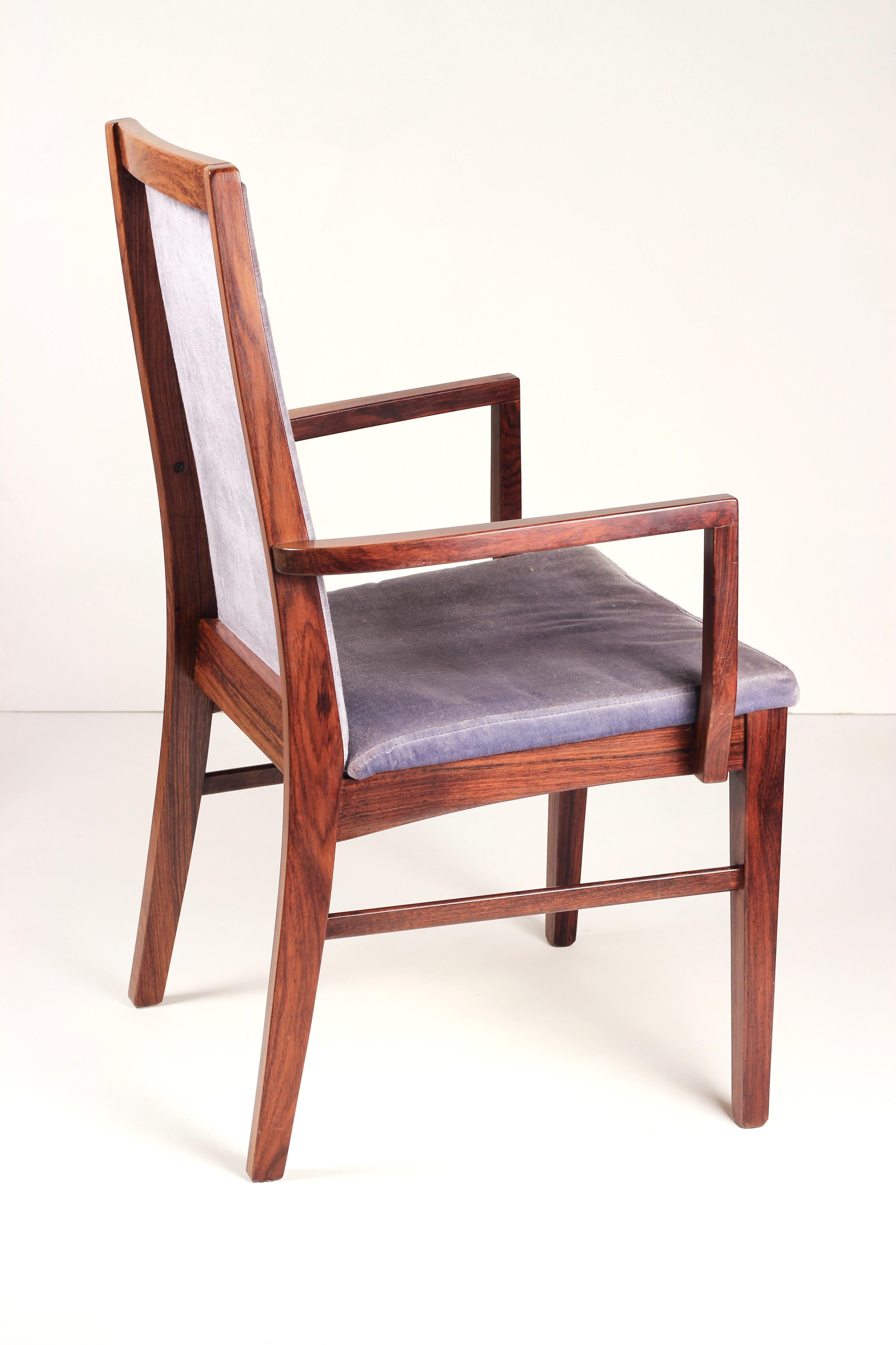 Set of 8 Dyrlund Rosewood Dining Chairs with 2 Carvers - Mid-Century Modern 14