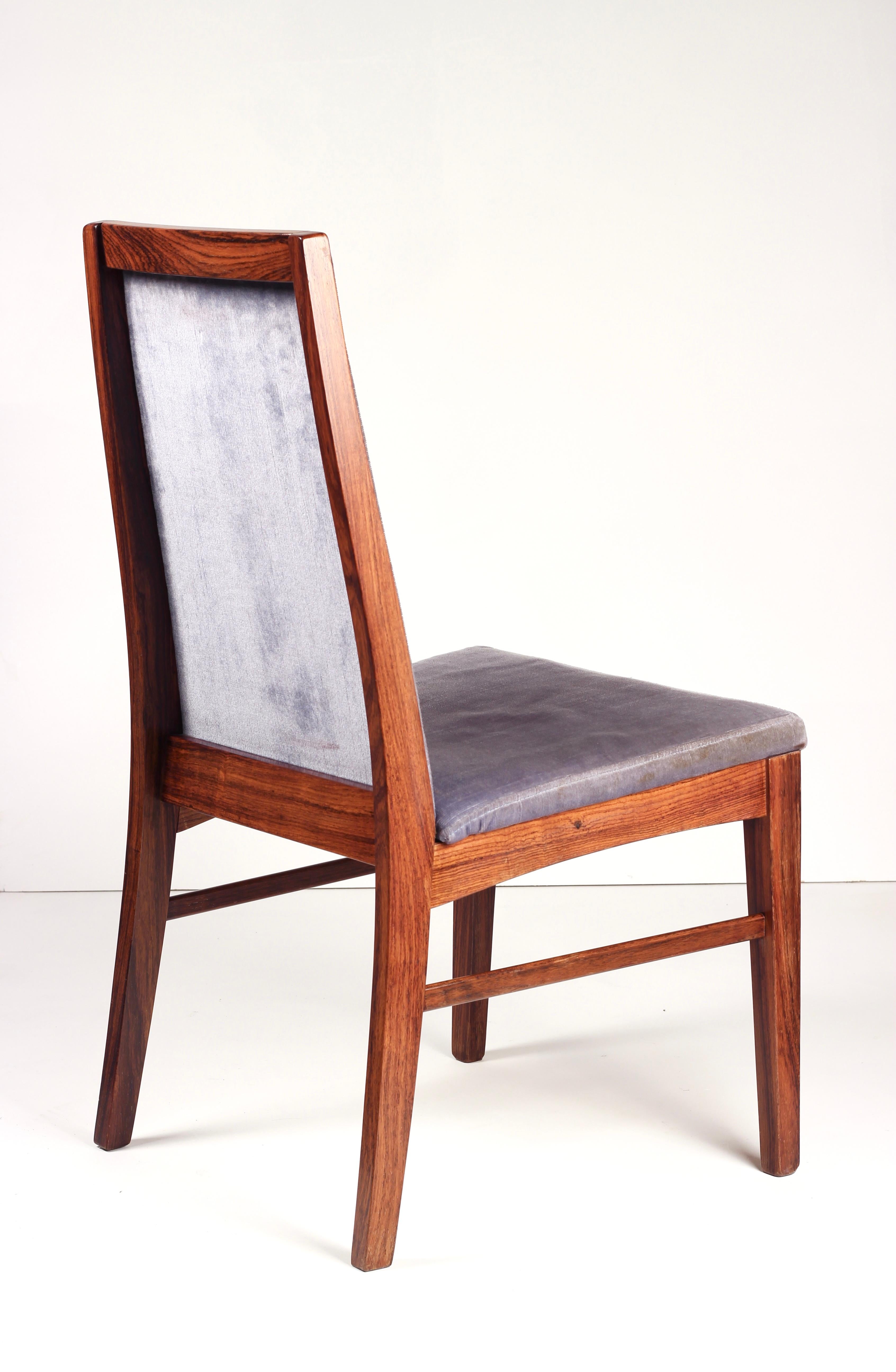 Danish Set of 8 Dyrlund Rosewood Dining Chairs with 2 Carvers - Mid-Century Modern