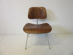 Set of 8 Eames Walnut DCM 'Dining Chairs Metal' by Herman Miller