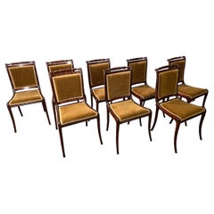 Antique Set of 8 Early 19th Century Dutch Marquetry Dining Chairs