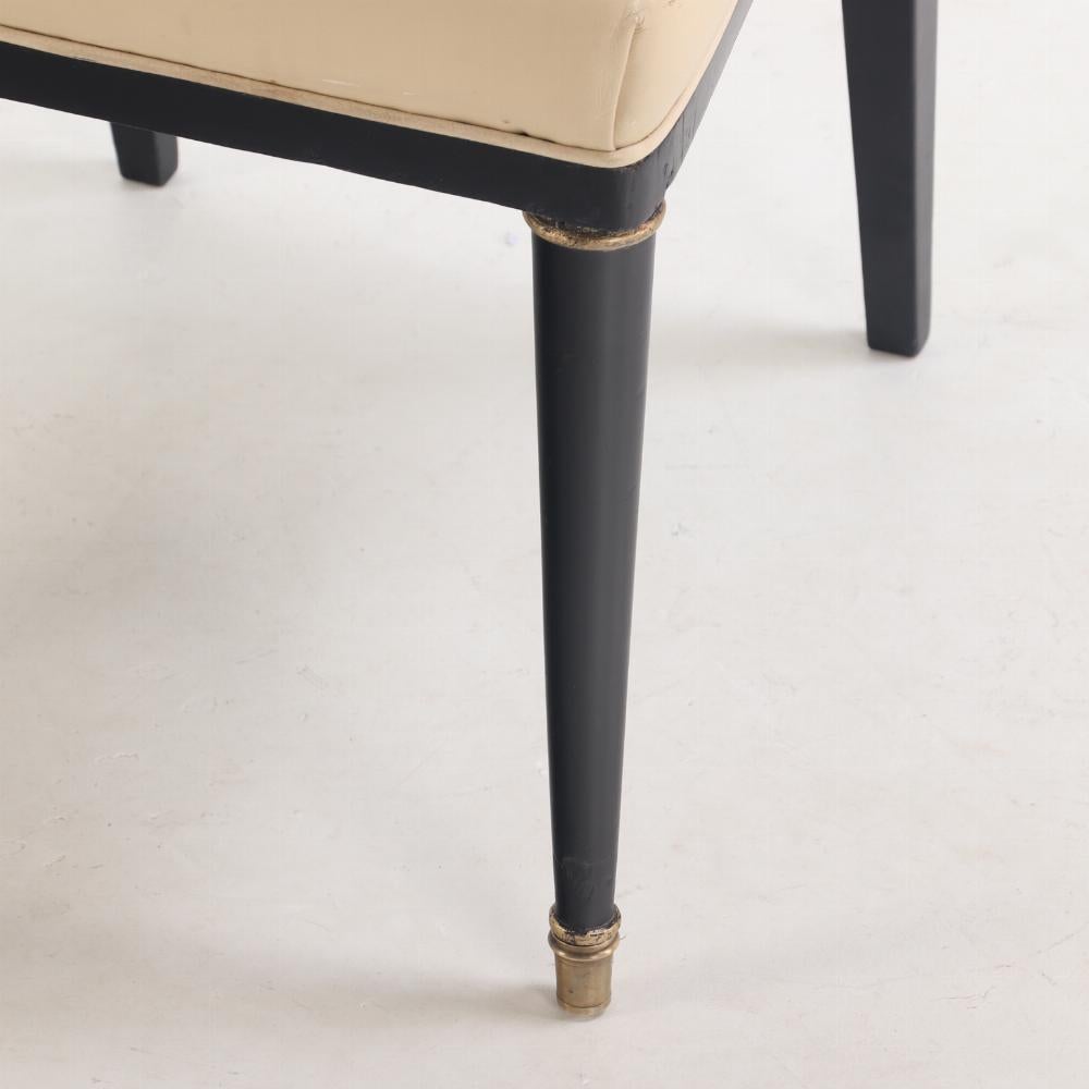 Art Deco Set of 8 ebonized dining chairs in the manner of Andre Arbus by Nordiska, C 1945