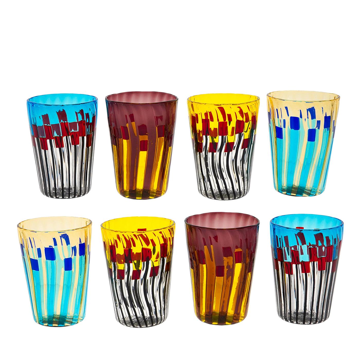 Ensemble de 8 gobelets en verre éclectiques de la Collectional par Silvio Piattelli en vente 3