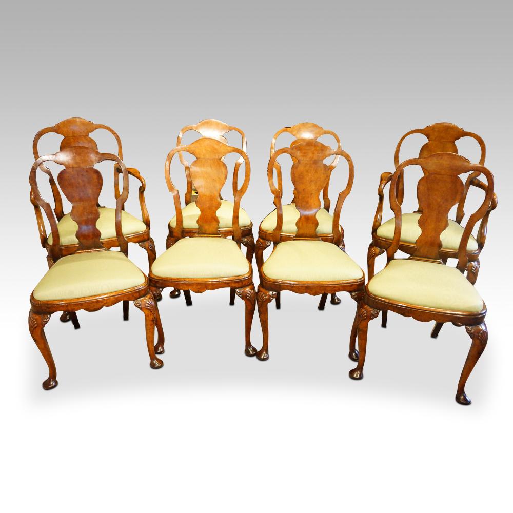 Set of 8 Edwardian Walnut Dining Chairs 1