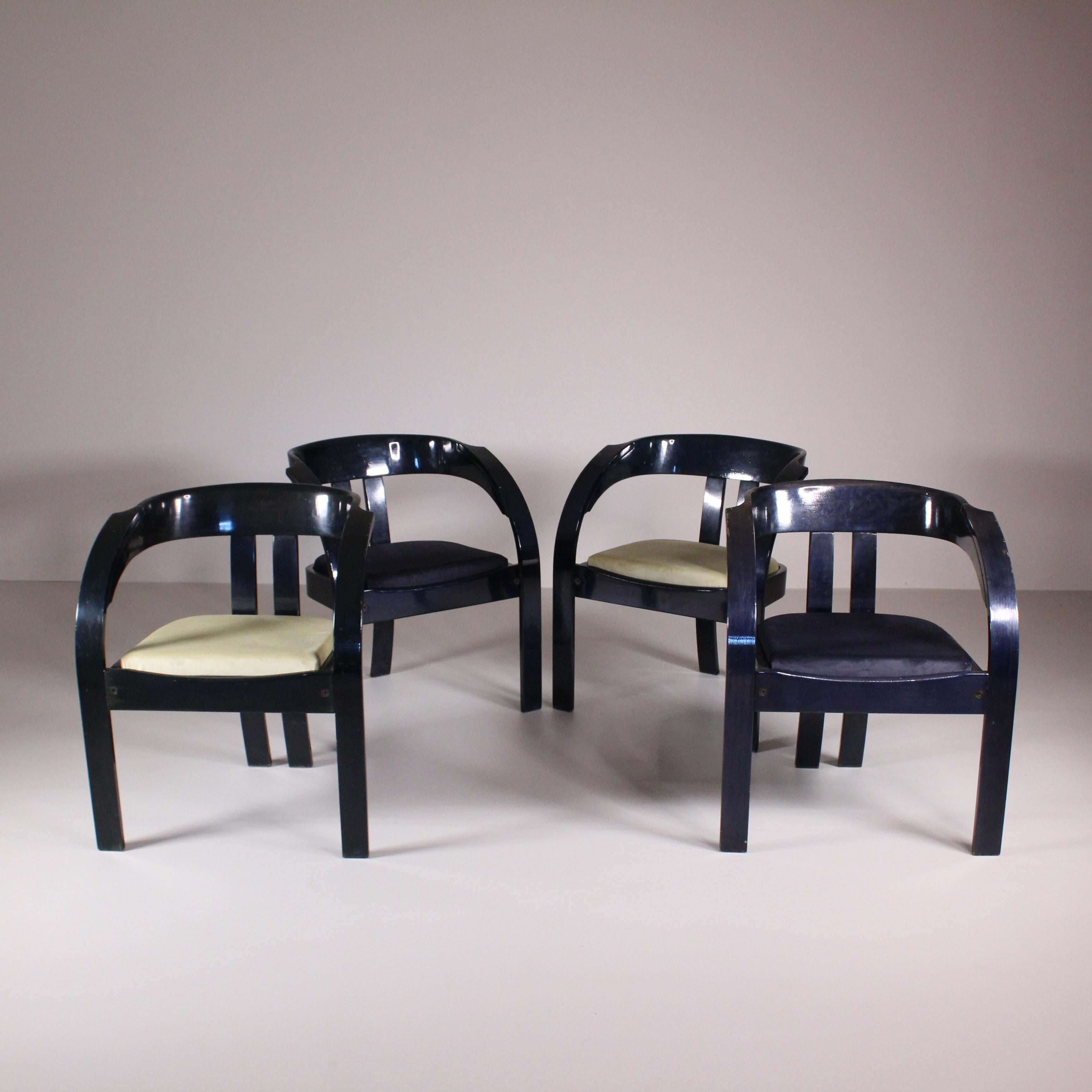 Space Age Set of 8 Elisa Chairs, Giovanni Bassi, Poltronova, 1075 ca