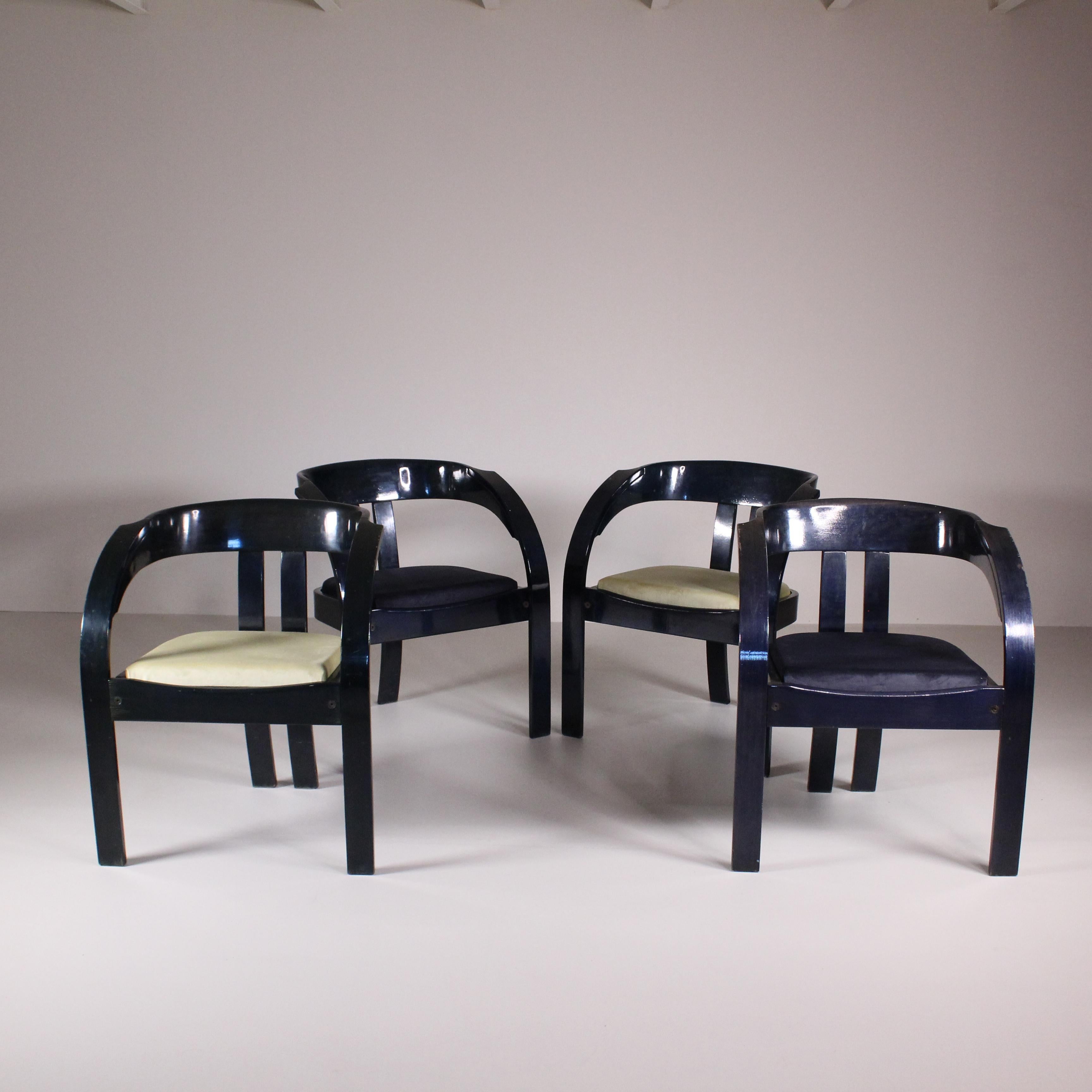 Italian Set of 8 Elisa Chairs, Giovanni Bassi, Poltronova, 1075 ca