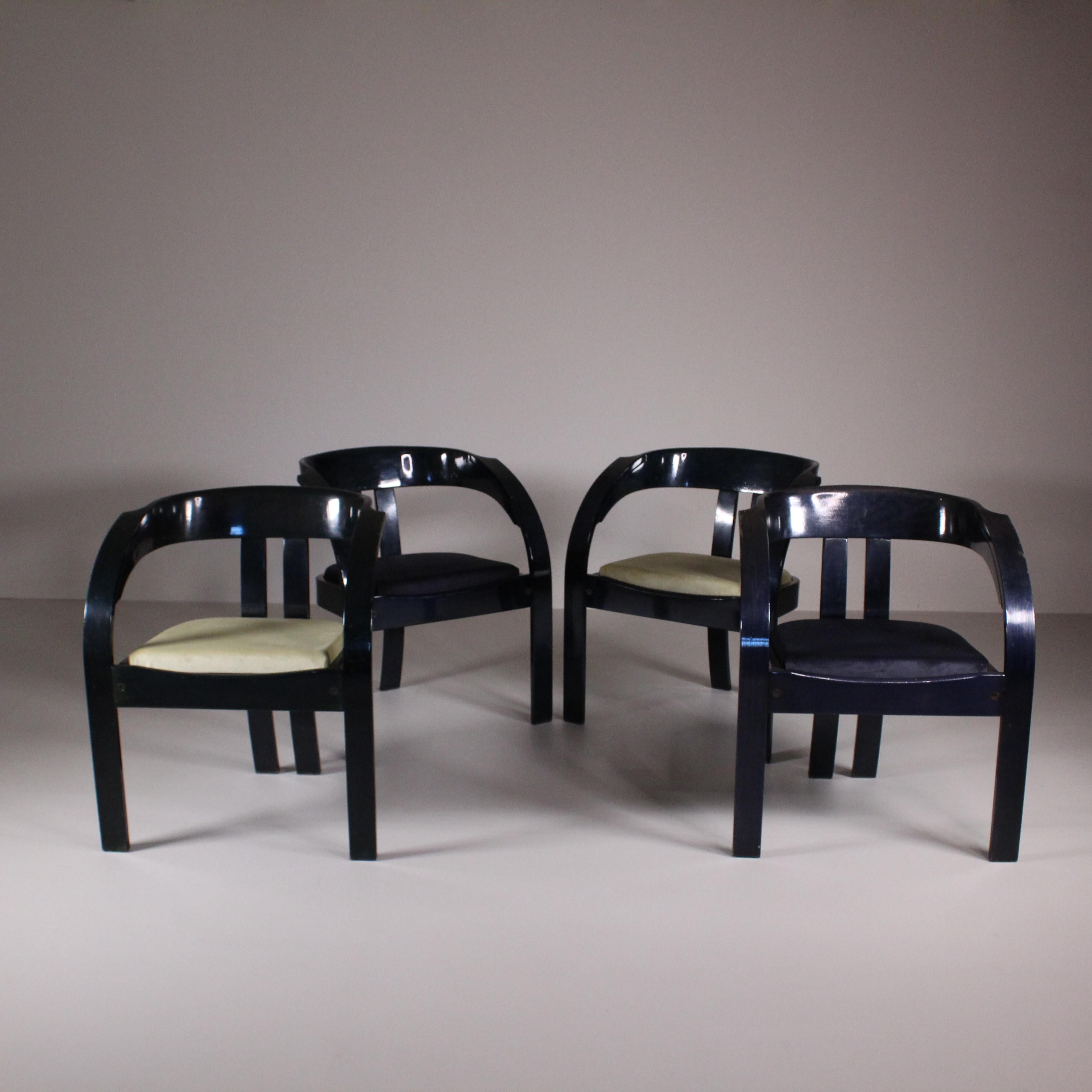 Set of 8 Elisa Chairs, Giovanni Bassi, Poltronova, 1075 ca In Good Condition In Milano, Lombardia
