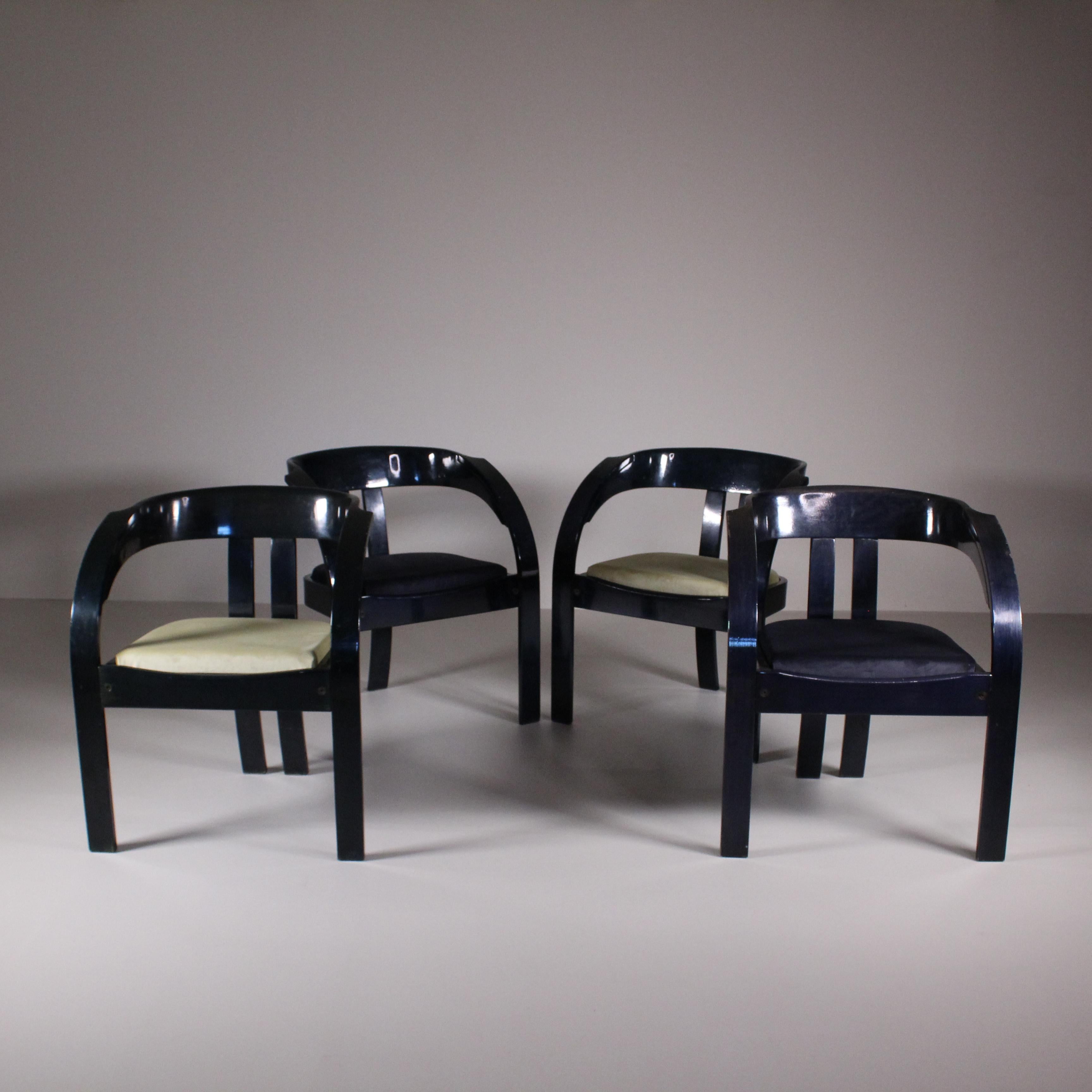 Late 20th Century Set of 8 Elisa Chairs, Giovanni Bassi, Poltronova, 1075 ca