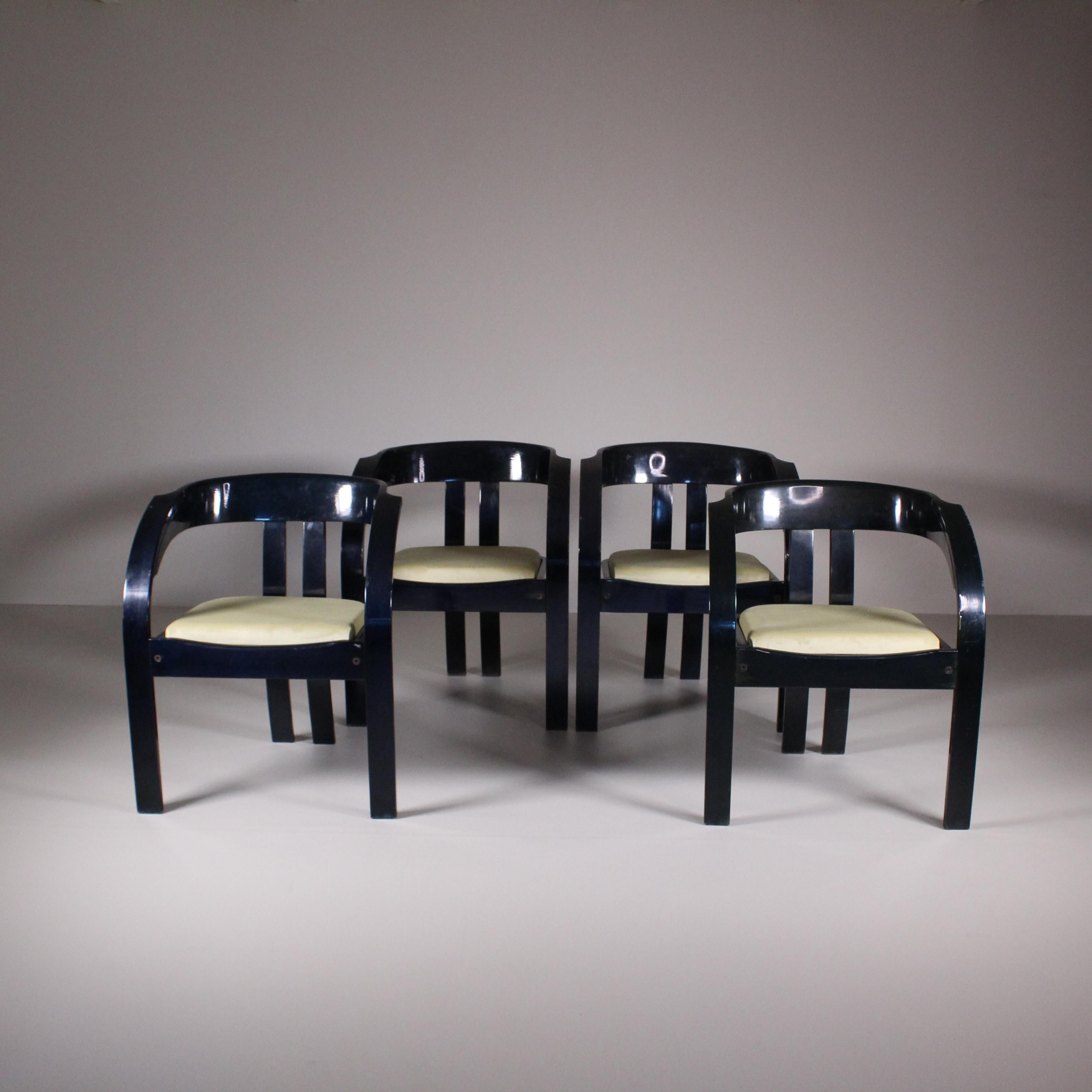 Set of 8 Elisa Chairs, Giovanni Bassi, Poltronova, 1075 ca 1