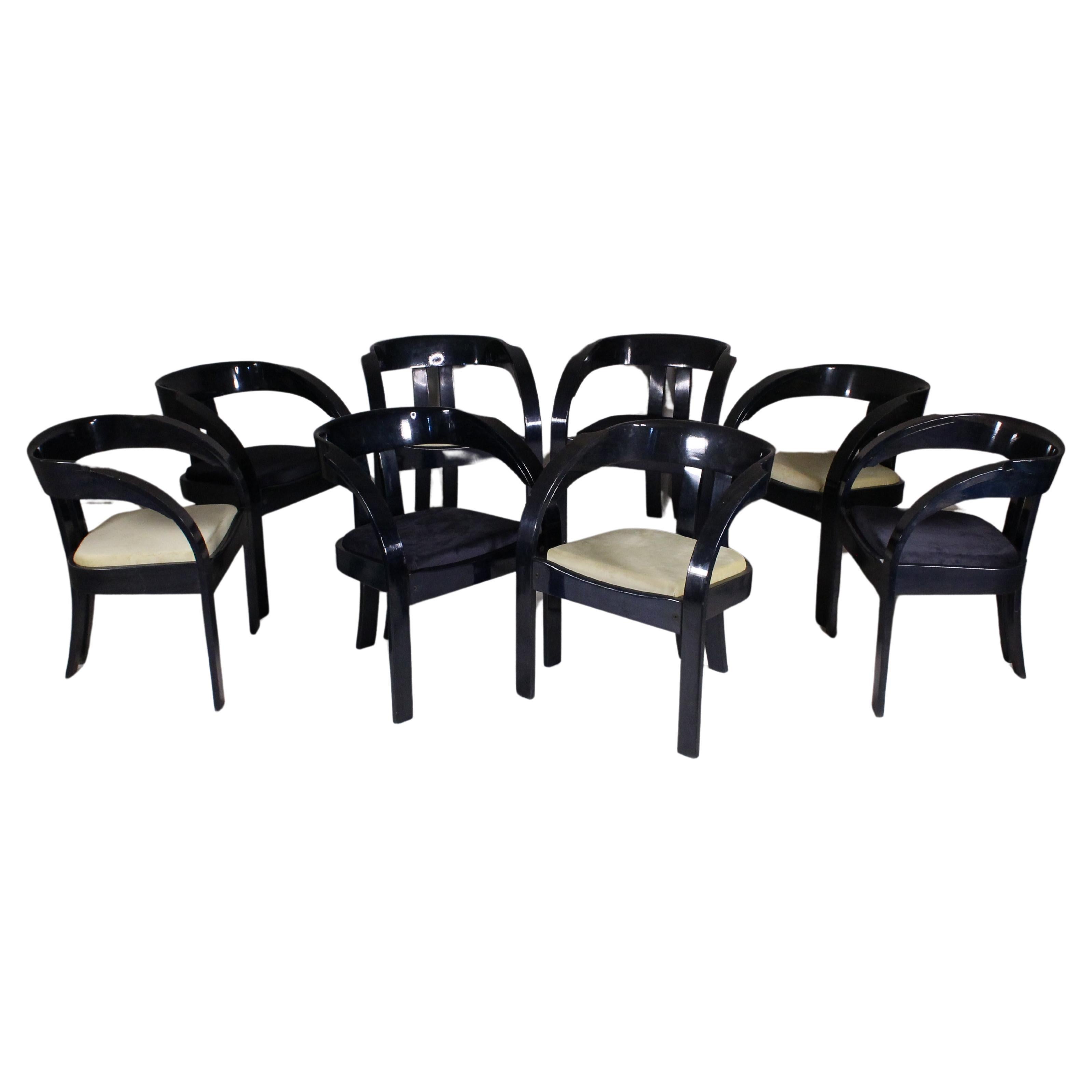 Set of 8 Elisa Chairs, Giovanni Bassi, Poltronova, 1075 ca
