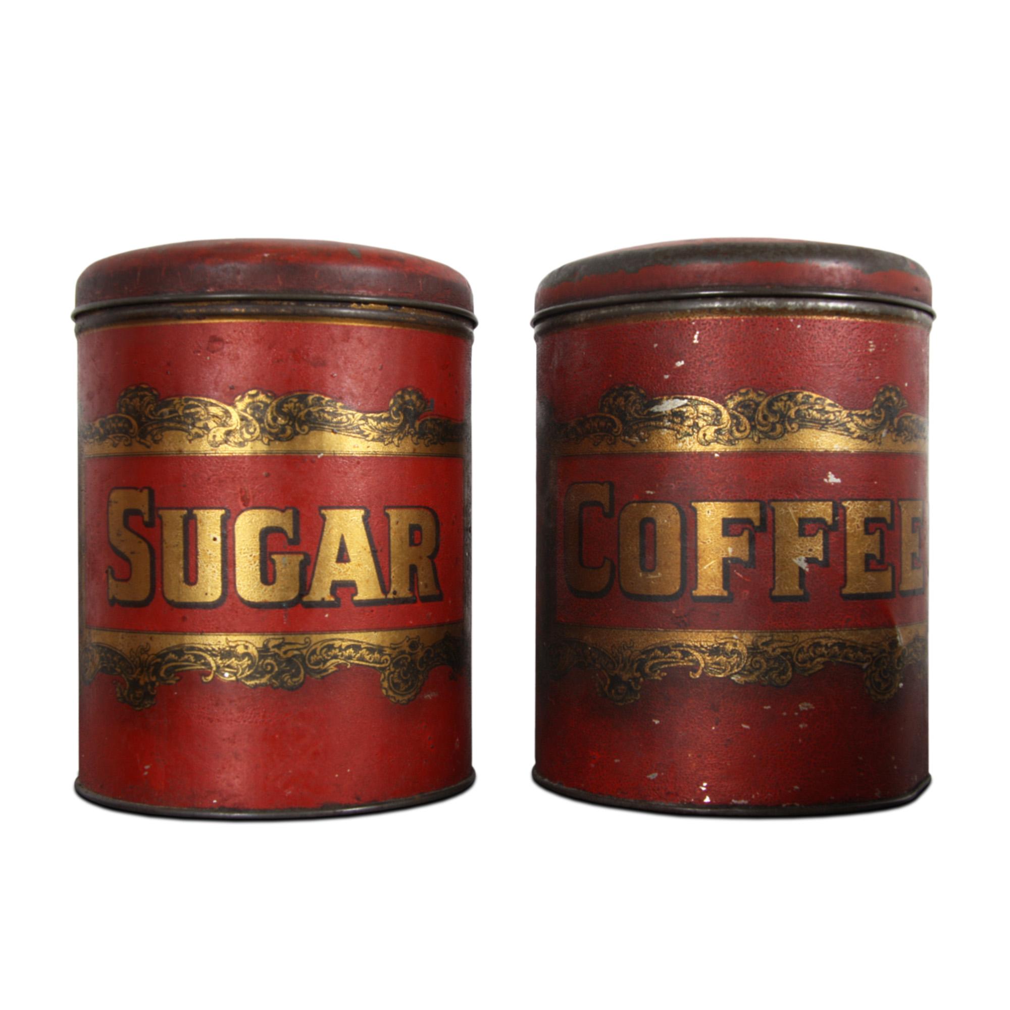 Late 19th Century Set of 8 English 19th Century Kitchen Storage Tins For Sale