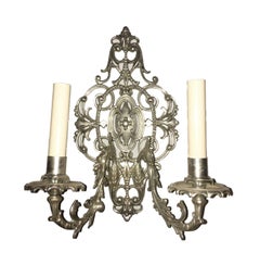 Set of English Foliage Motif Sconces, Sold per Pair