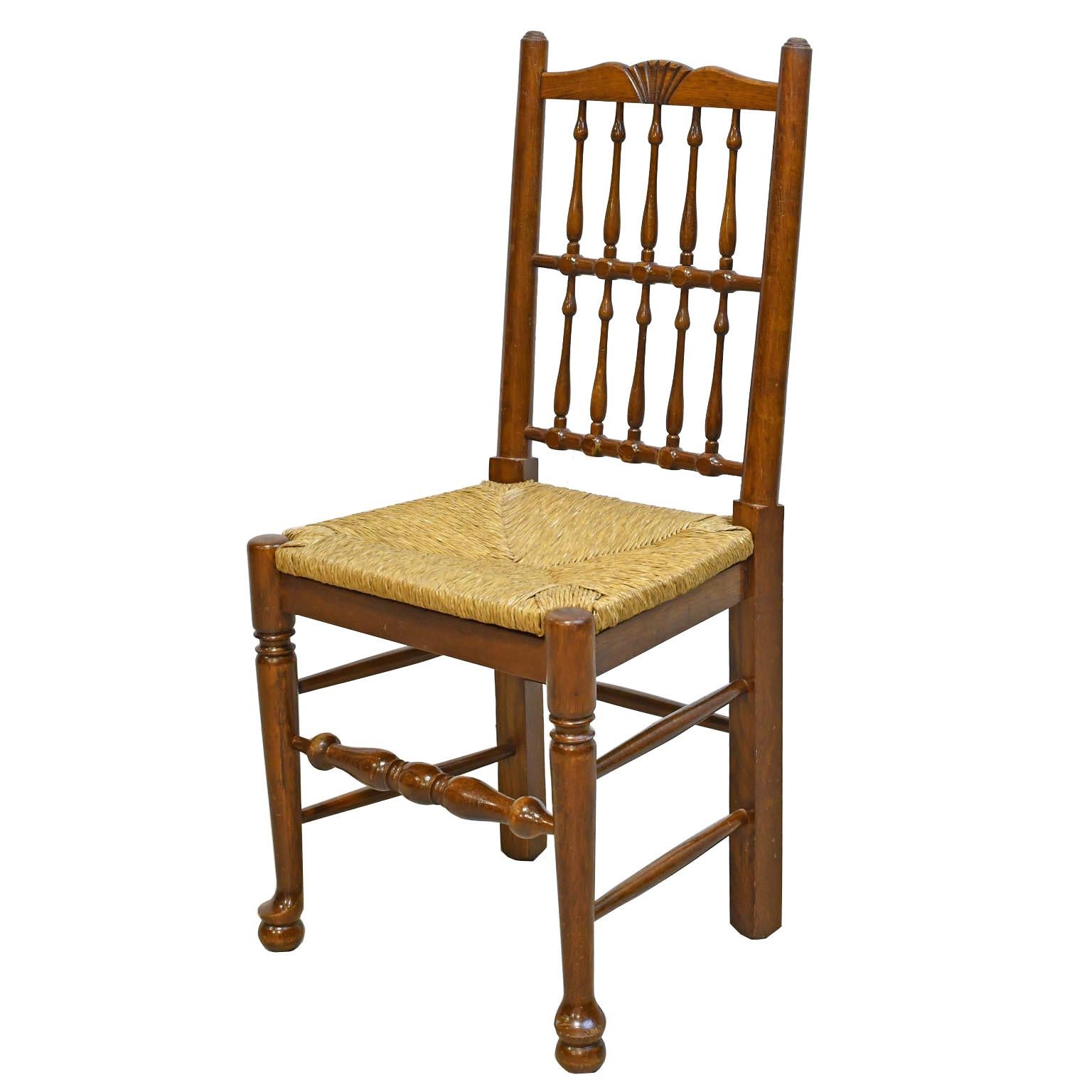 oak dining chairs with rush seats