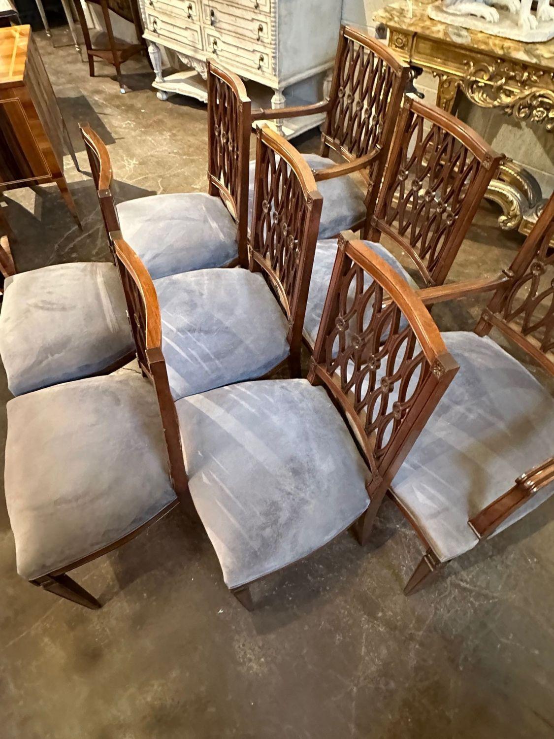 Ensemble de 8 chaises à manger en acajou anglaises 1