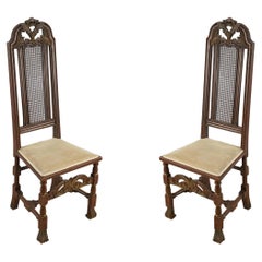 Set of 8 English Renaissance Paw Foot and Narrow Cane Back Side Chairs