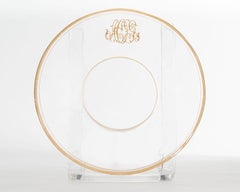 Set of 8 English Victorian Gilt Glass Plates