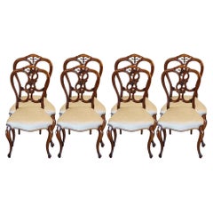 Used Set of  8 English Victorian walnut dining chairs