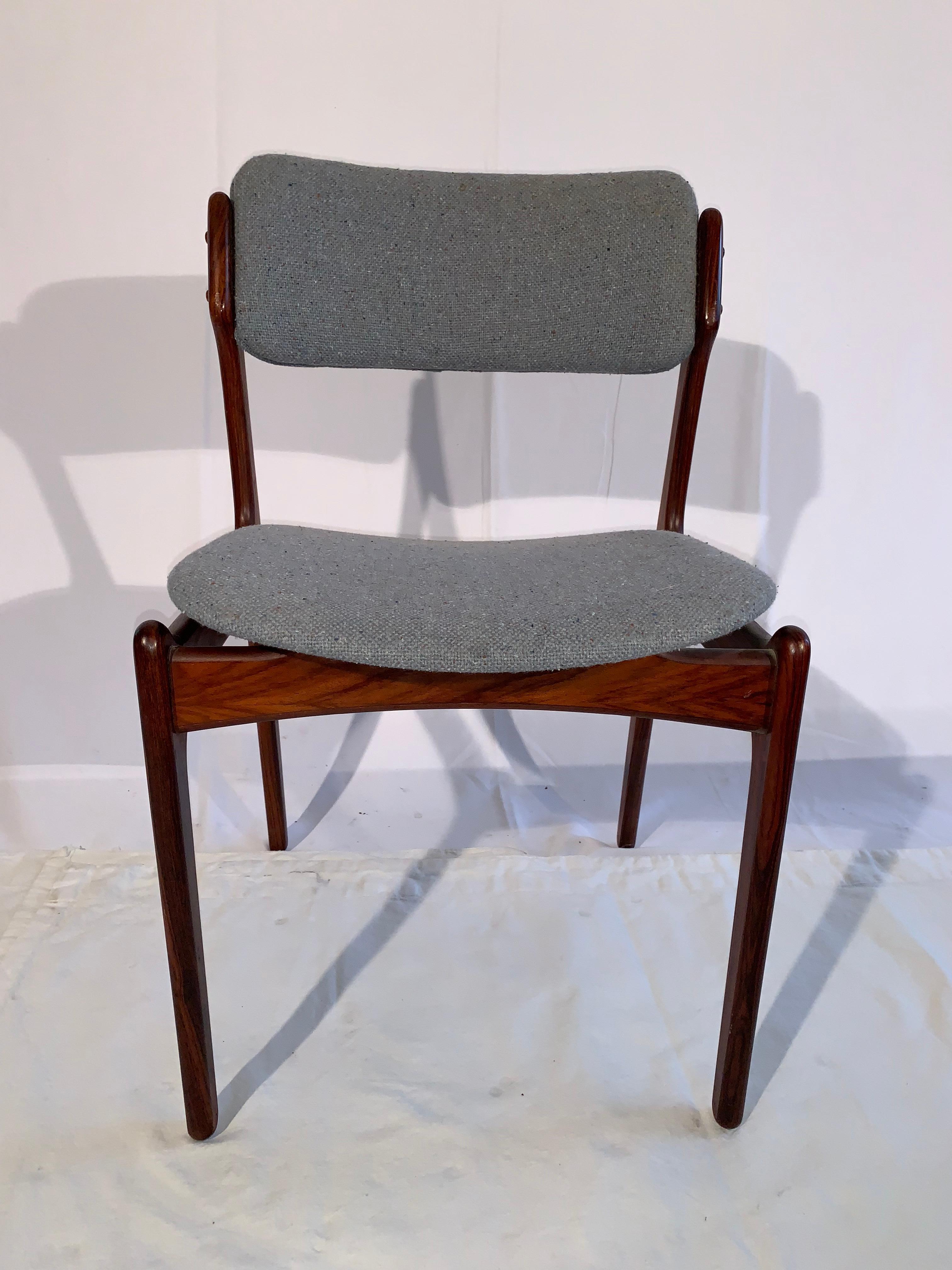 Mid-Century Modern Set of 8 Erik Buch Rosewood Dining Chairs Denmark